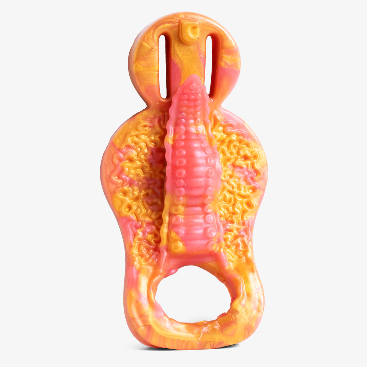 The Tentacle Grinder II Cock Ring - Super Soft Firmness - Ready Made - Almost Perfect, back view, platinum-cure silicone cock ring