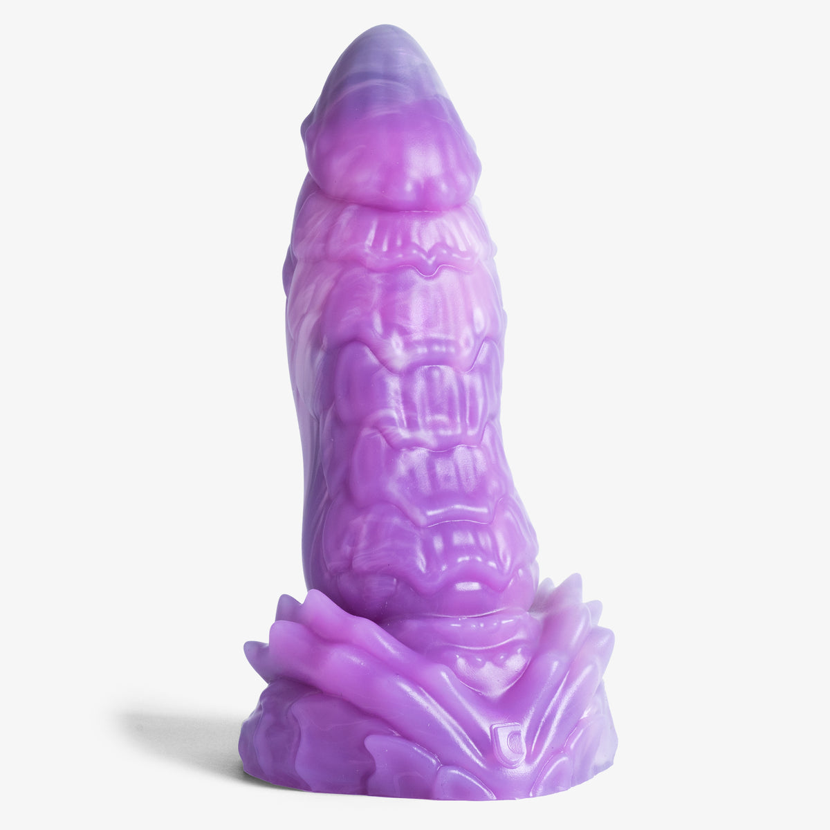 The Dragon: Scale Dildo - Medium Size - Super Soft Firmness - Ready Made, front view, platinum-cure silicone dildo