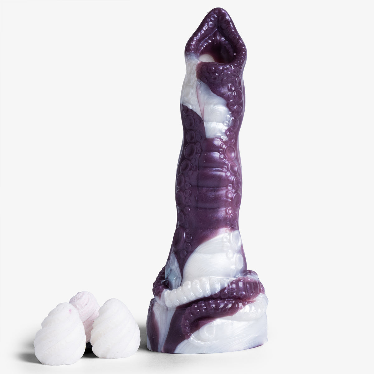 Tentacle Ovipositor - Small Size - Super Soft Firmness - Ready Made, front view with eggs, platinum-cure silicone dildo