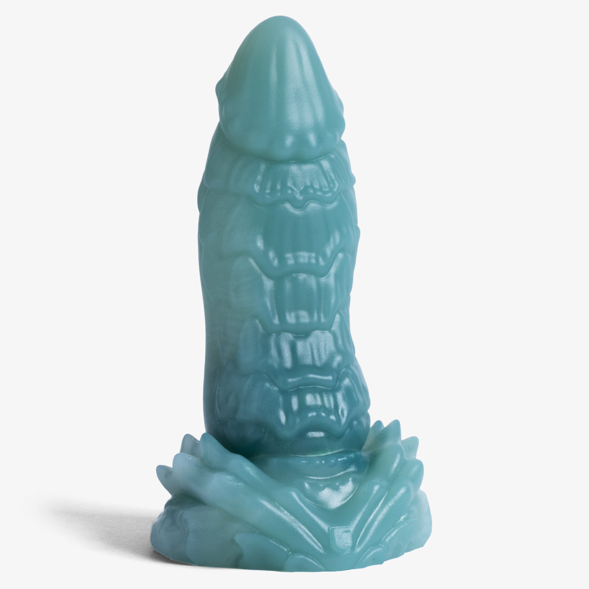 The Dragon: Scale Dildo - X Small Size - Super Soft Firmness - Ready Made, front view, platinum-cure silicone dildo