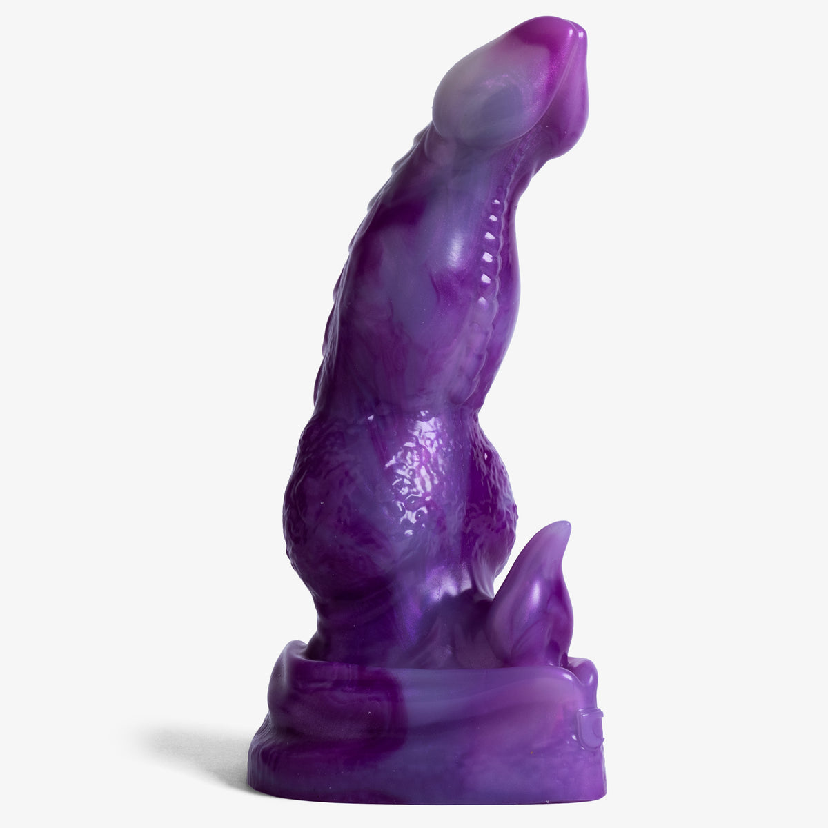 The Dragon: Knot IV Dildo - Medium Size - Super Soft Firmness - Ready Made, angled view, platinum-cure silicone dildo