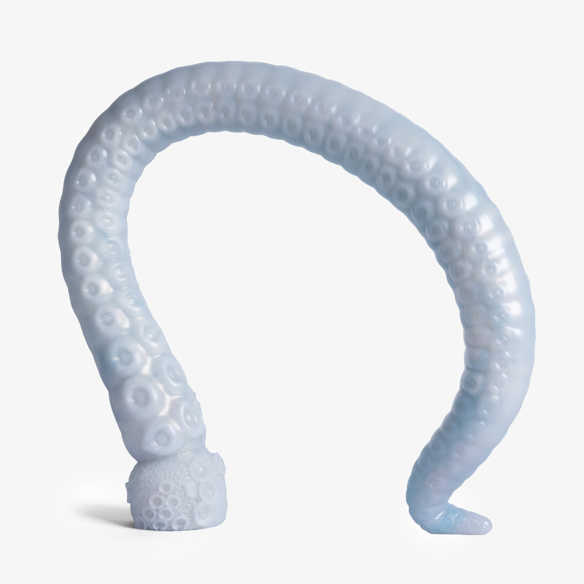 The Tentacle Depth Trainer III - Large Size - Super Soft Firmness - Ready Made, angled view, platinum-cure silicone dildo