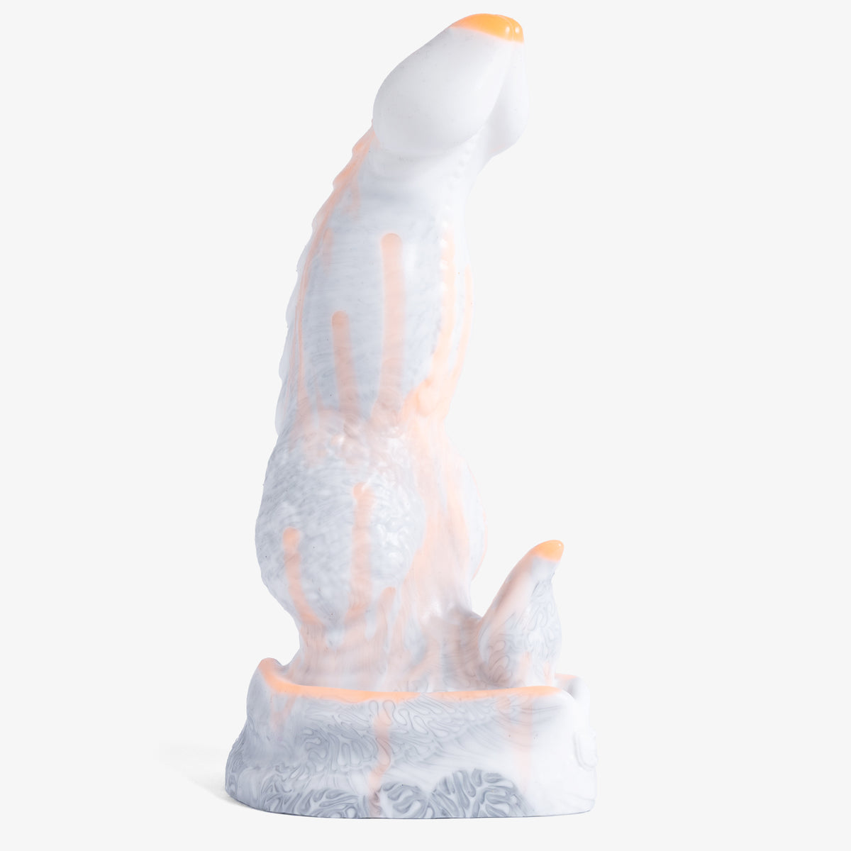 The Dragon: Knot IV Dildo - Small Size - Super Soft Firmness - Ready Made, angled view, platinum-cure silicone dildo