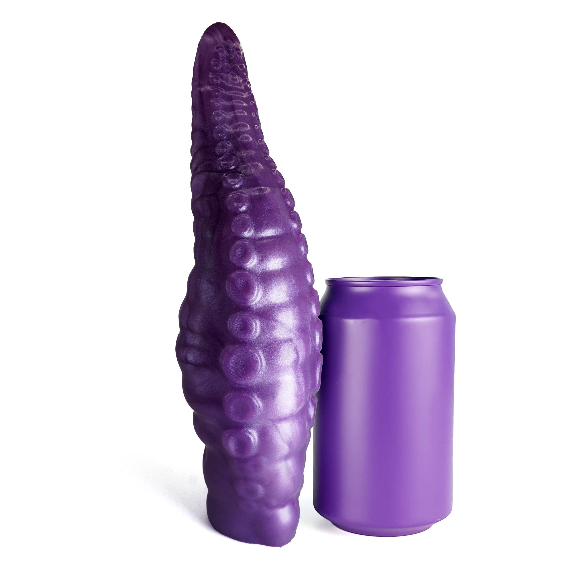 The made to measure tentacle knot extender size comparison next to 330ml can.