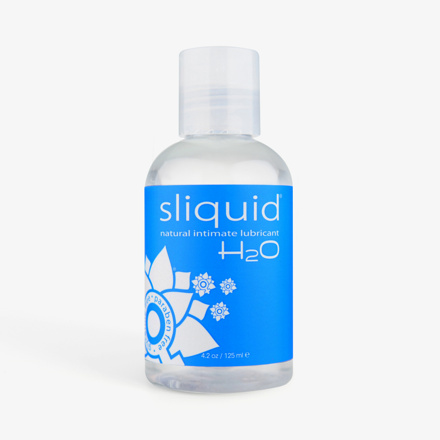 Sliquid h2o original water-based lubricant 4.2oz/125ml front.
