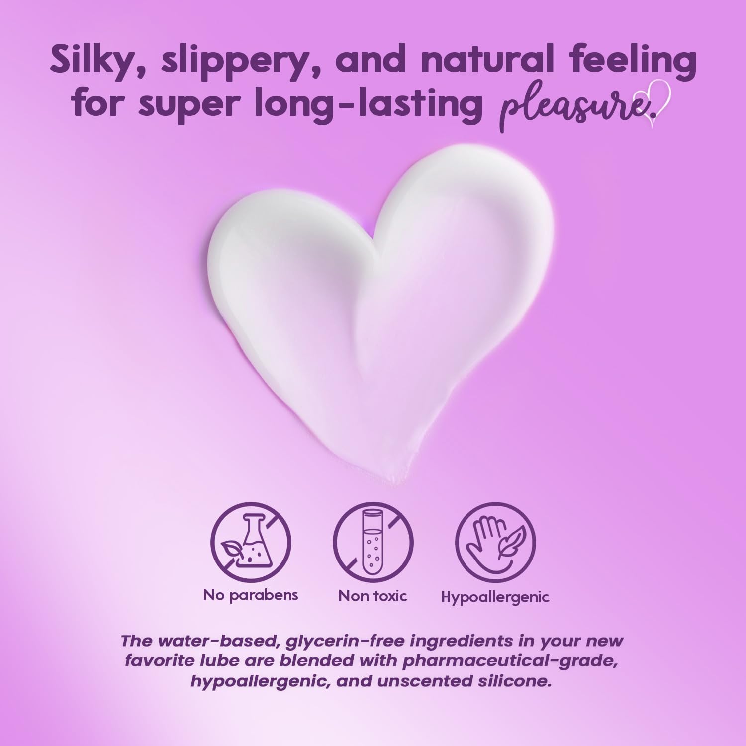Sliquid silk original hybrid-based lubricant 4.2oz/125ml unique selling points.