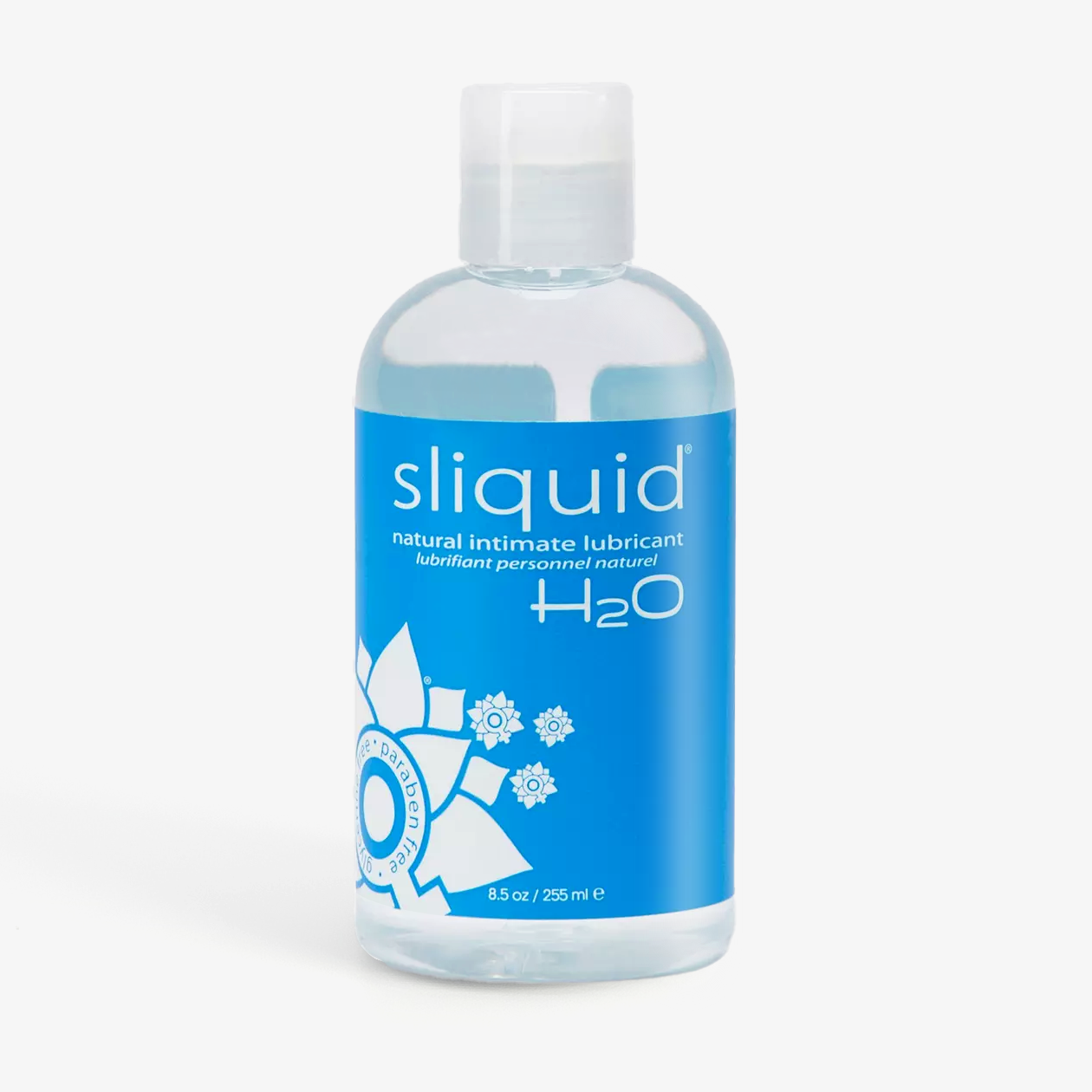 Sliquid h2o original water-based lubricant 8.5oz/255ml front.