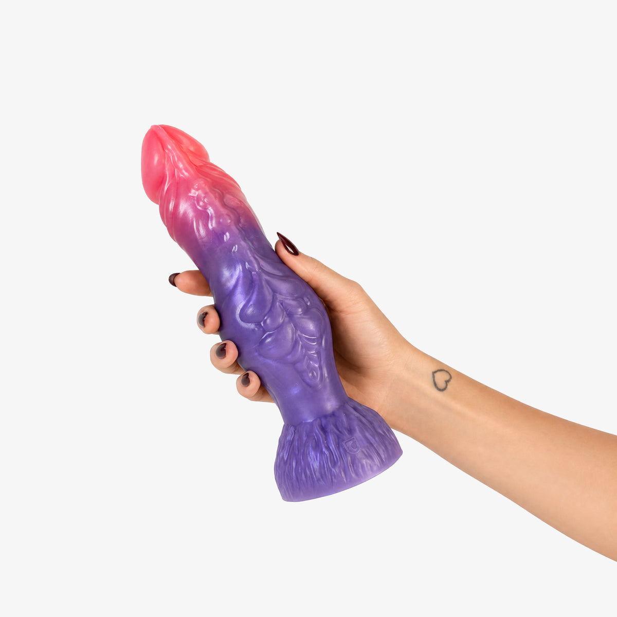 The Werewolf Dildo, held in hand, shot 3, platinum-cure silicone dildo