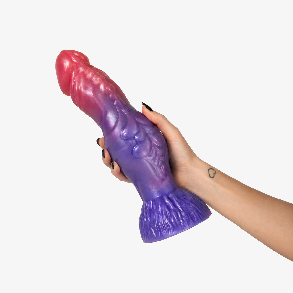 The Werewolf Dildo, held in hand, shot 4, platinum-cure silicone dildo