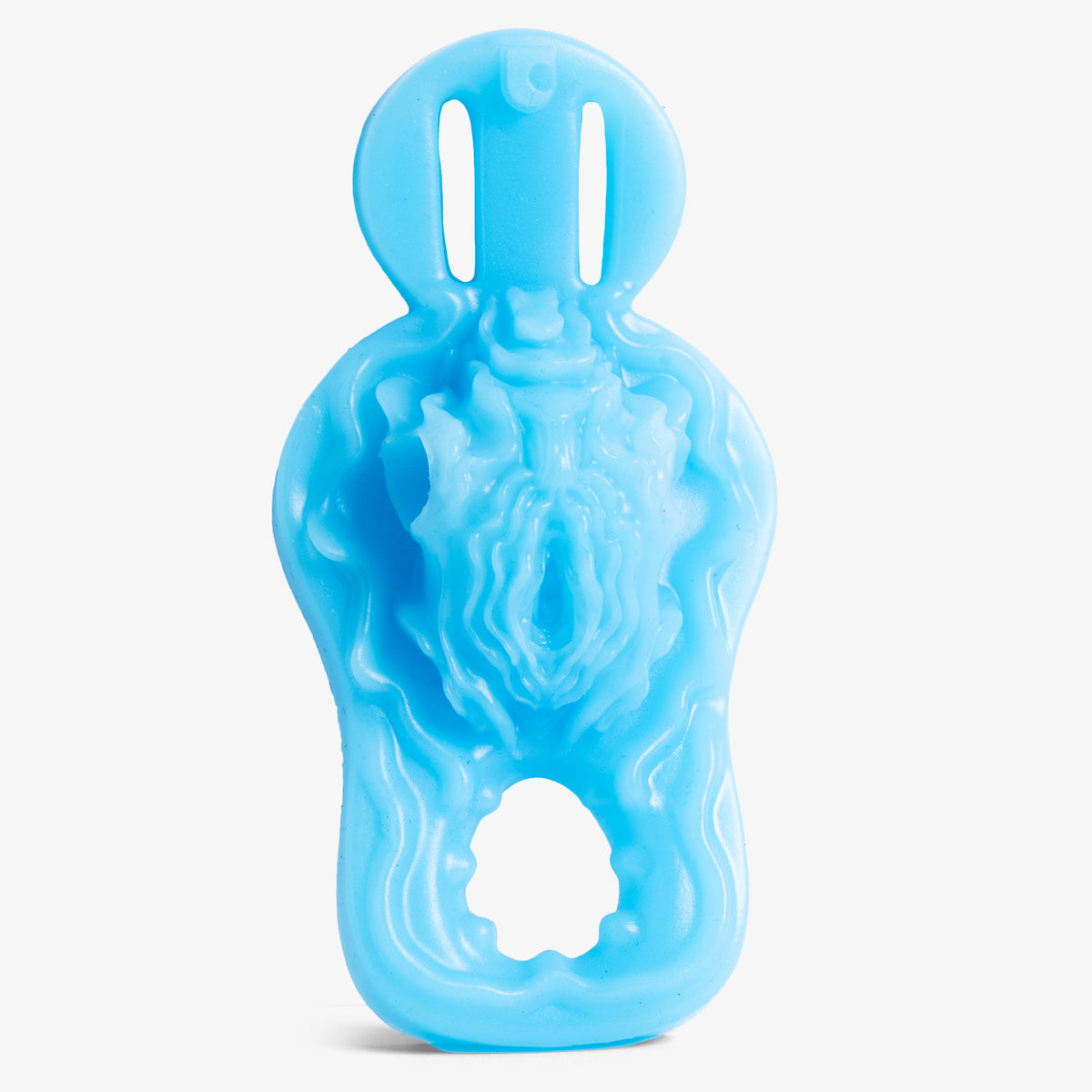 The Synstyl Vibrating Grinder Cock Ring - Super Soft Firmness - Ready Made - Almost Perfect, front view, platinum-cure silicone cock ring