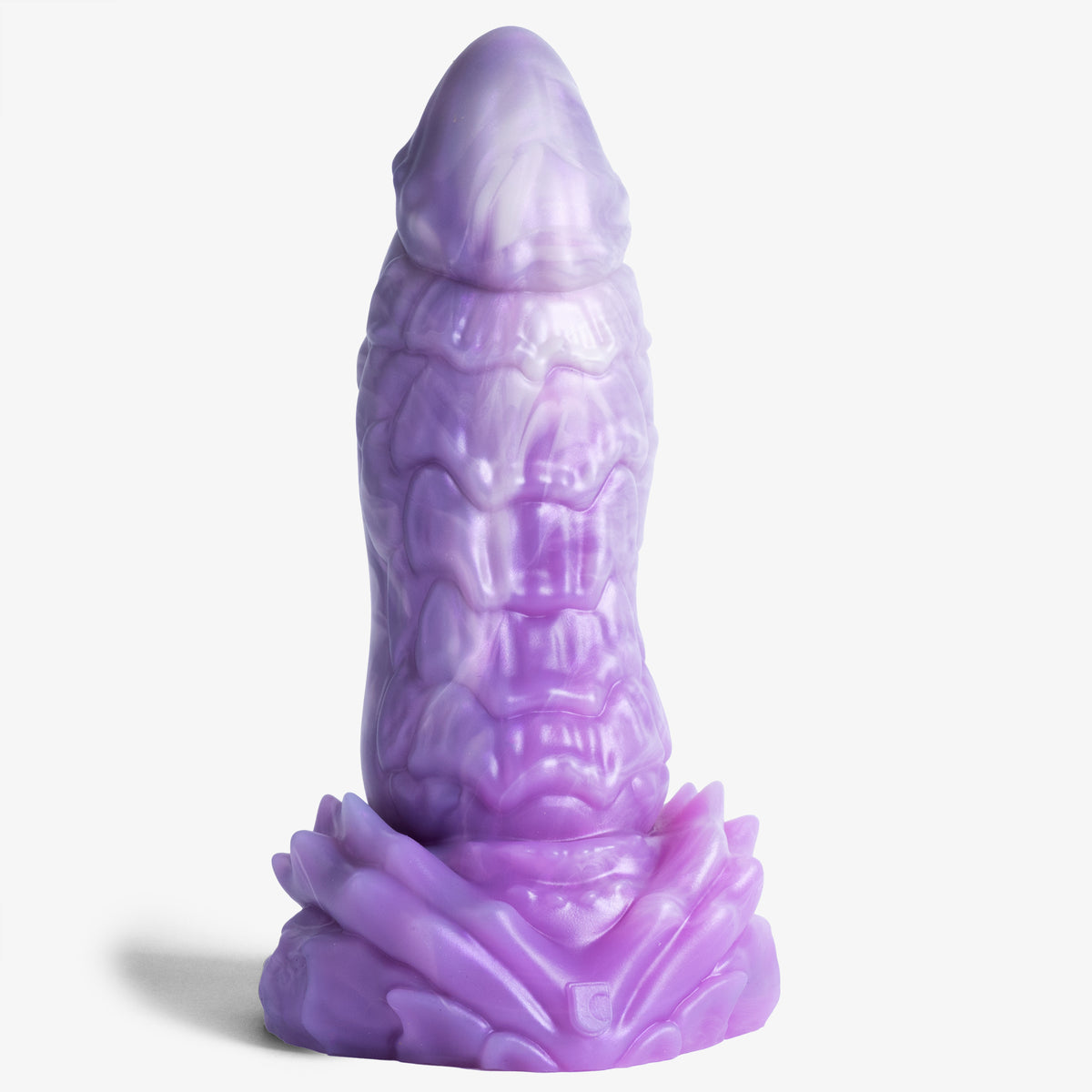 The Dragon: Scale Dildo - Large Size - Super Soft Firmness - Ready Made, front view, platinum-cure silicone dildo