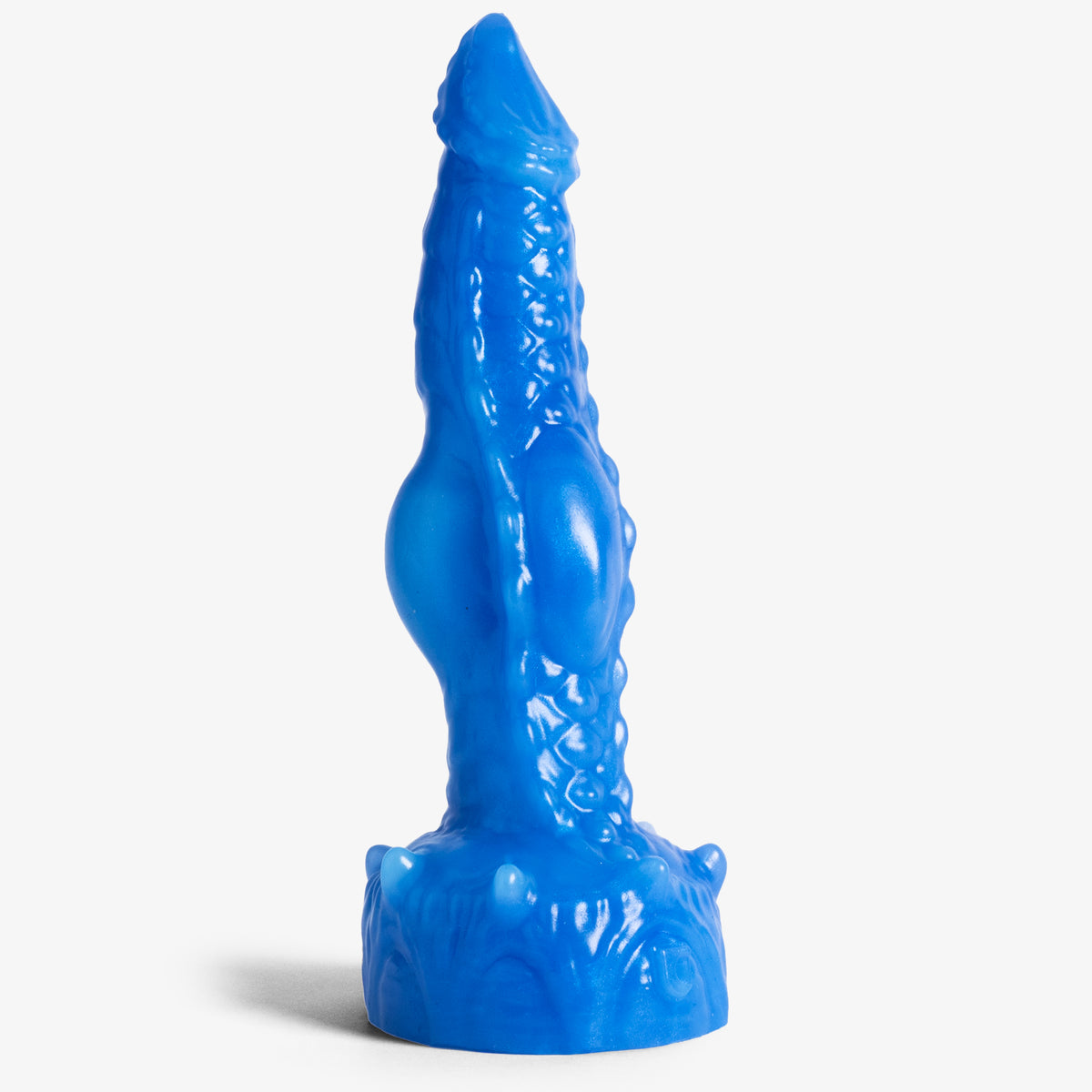The Dragon Knot II - Medium Size - Super Soft Firmness - Ready Made, front view, platinum-cure silicone dildo