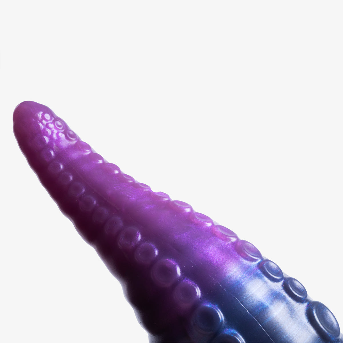 The Tentacle - Small Size - Squishy Soft Firmness - Ready Made - Almost Perfect, close-up of the tip, platinum-cure silicone dildo