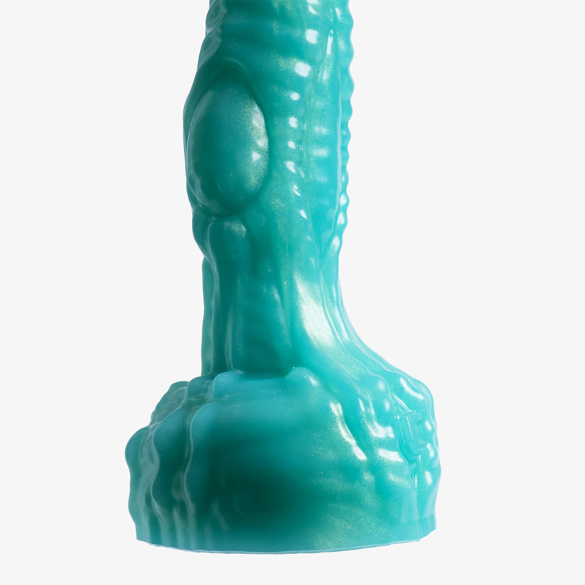 The Alien II Dildo - Small Size - Medium Firmness - Ready Made - Almost Perfect, side view, platinum-cure silicone dildo