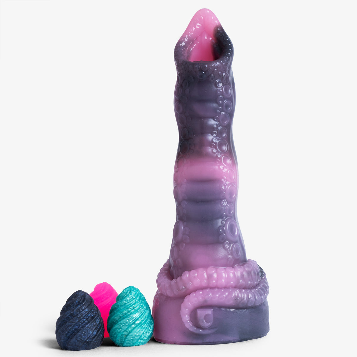 Tentacle Ovipositor - Small Size - Super Soft Firmness - Ready Made - Almost Perfect, size comparison next to a 330ml can, platinum-cure silicone dildo