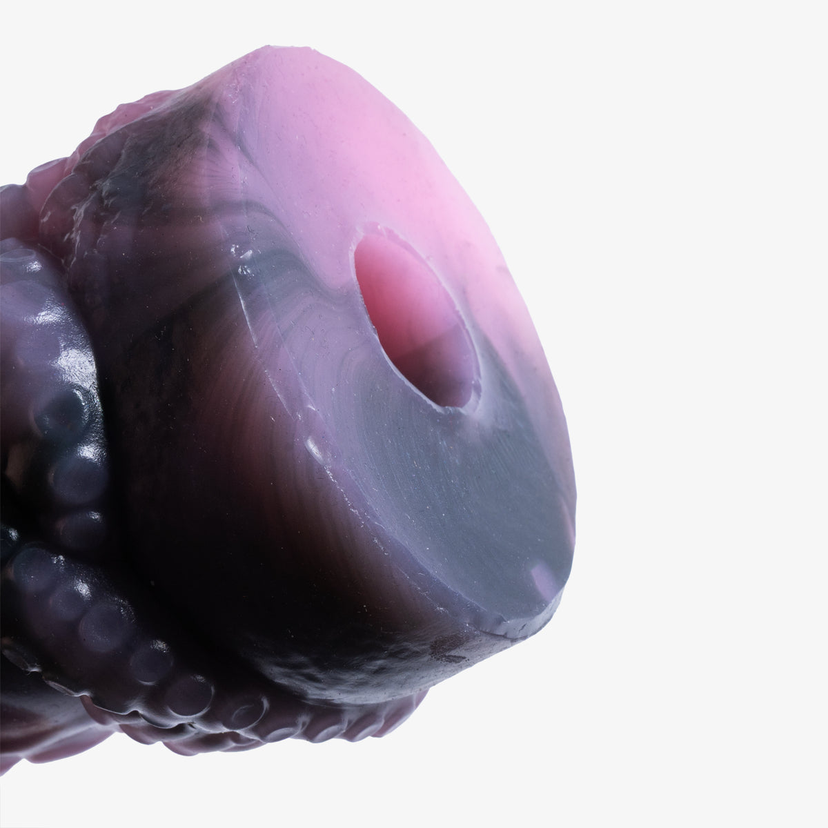 Tentacle Ovipositor - Small Size - Super Soft Firmness - Ready Made - Almost Perfect, close-up of the tip, platinum-cure silicone dildo