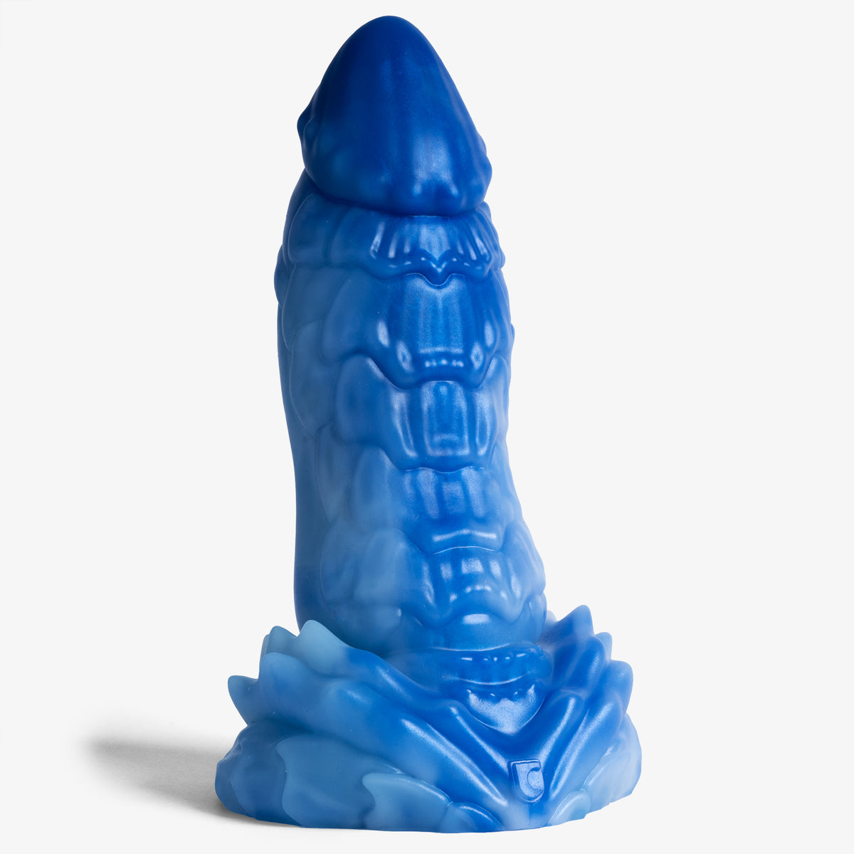 The Dragon: Scale Dildo - Large Size - Super Soft Firmness - Ready Made, front view, platinum-cure silicone dildo