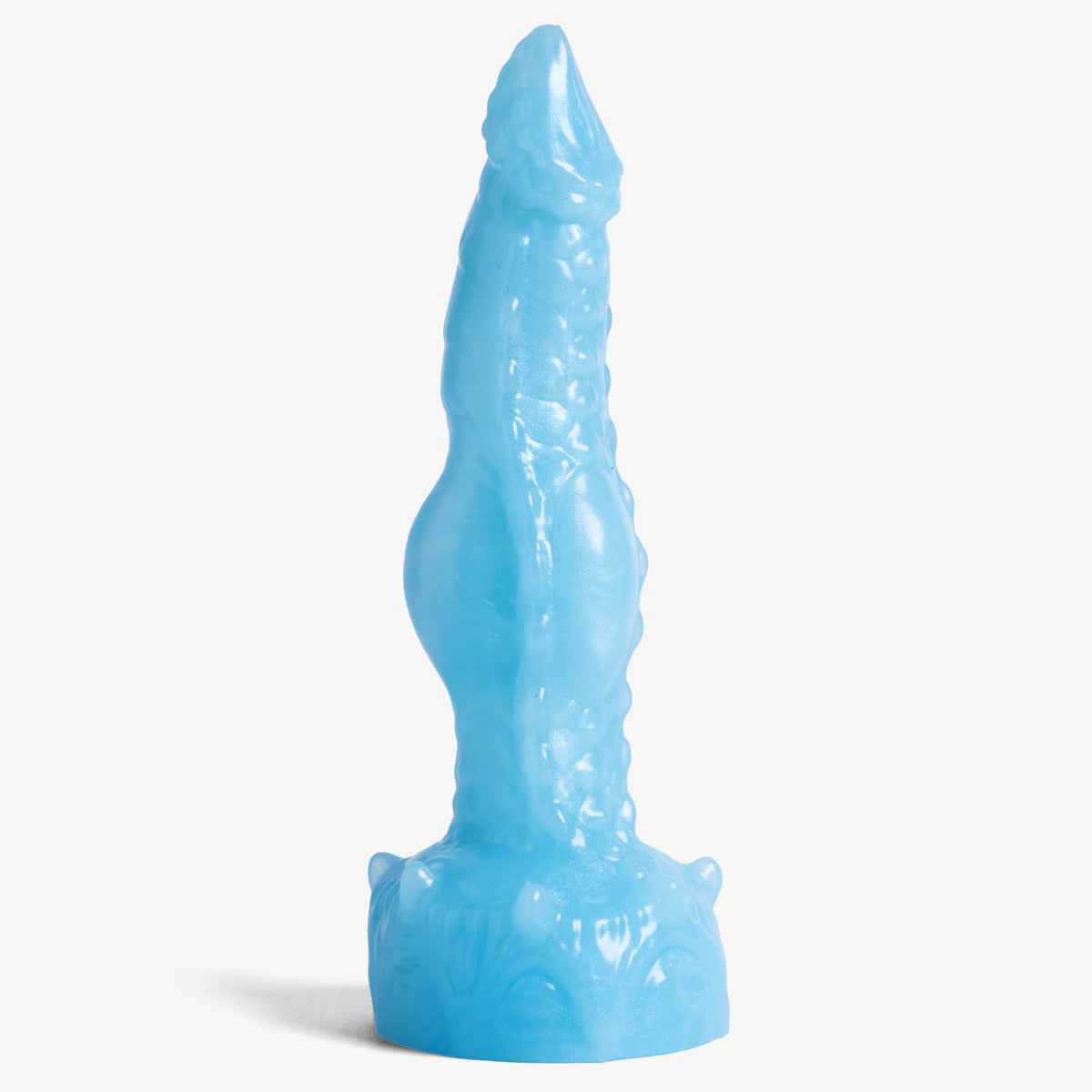 The Dragon Knot II - Medium Size - Super Soft Firmness - Ready Made, front view, platinum-cure silicone dildo