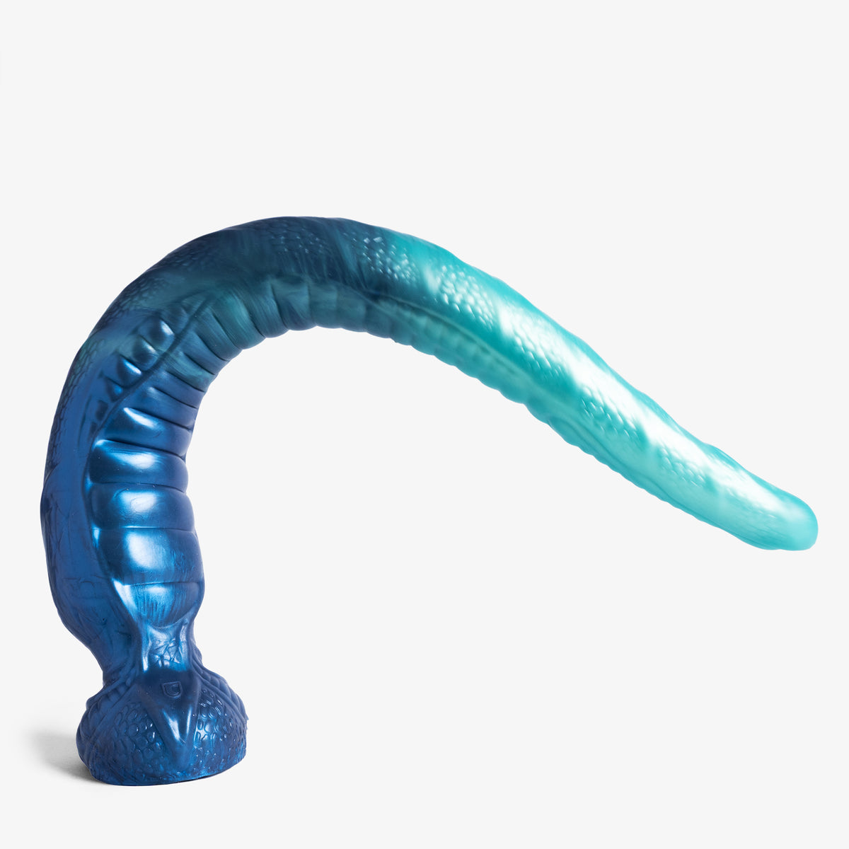 The Depth Trainer - Large Size - Super Soft Firmness - Ready Made - Cum Tube, angled view, platinum-cure silicone dildo