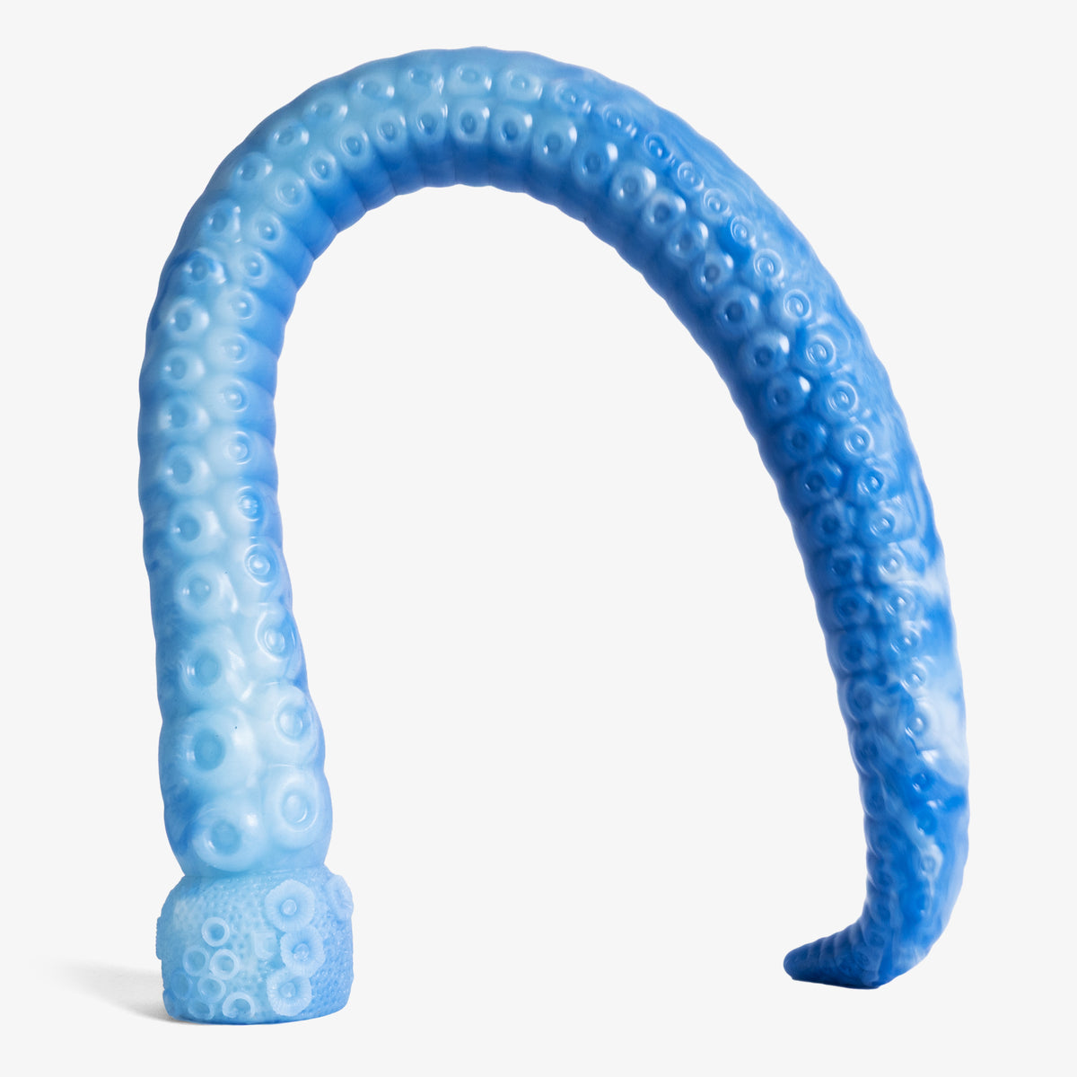 The Tentacle Depth Trainer III - Large Size - Super Soft Firmness - Ready Made, angled view, platinum-cure silicone dildo