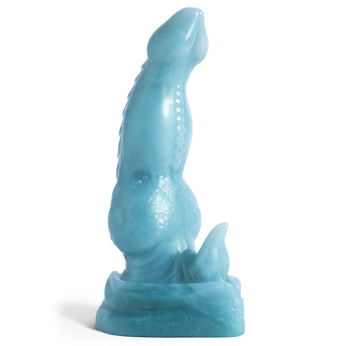 The Dragon: Knot IV Dildo - Small Size - Medium Firmness - Ready Made, side angle view, platinum-cure silicone dildo