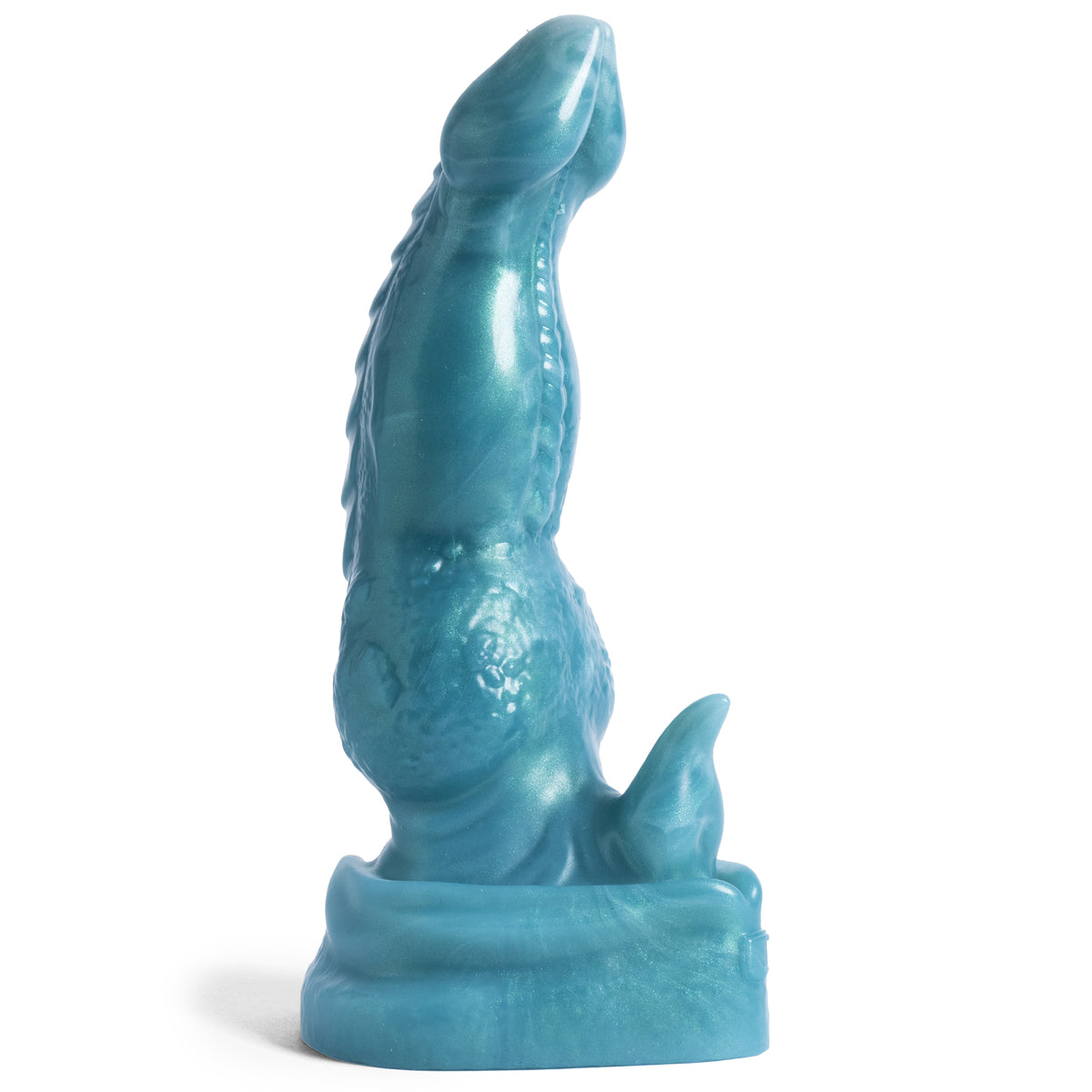 The Dragon: Knot IV Dildo - Small Size - Medium Firmness - Ready Made, side angle view, platinum-cure silicone dildo