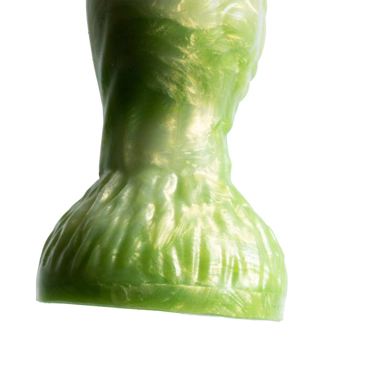 The Werewolf - Small Size - Super Soft Firmness - Ready Made - Almost Perfect, close-up of the base, platinum-cure silicone dildo