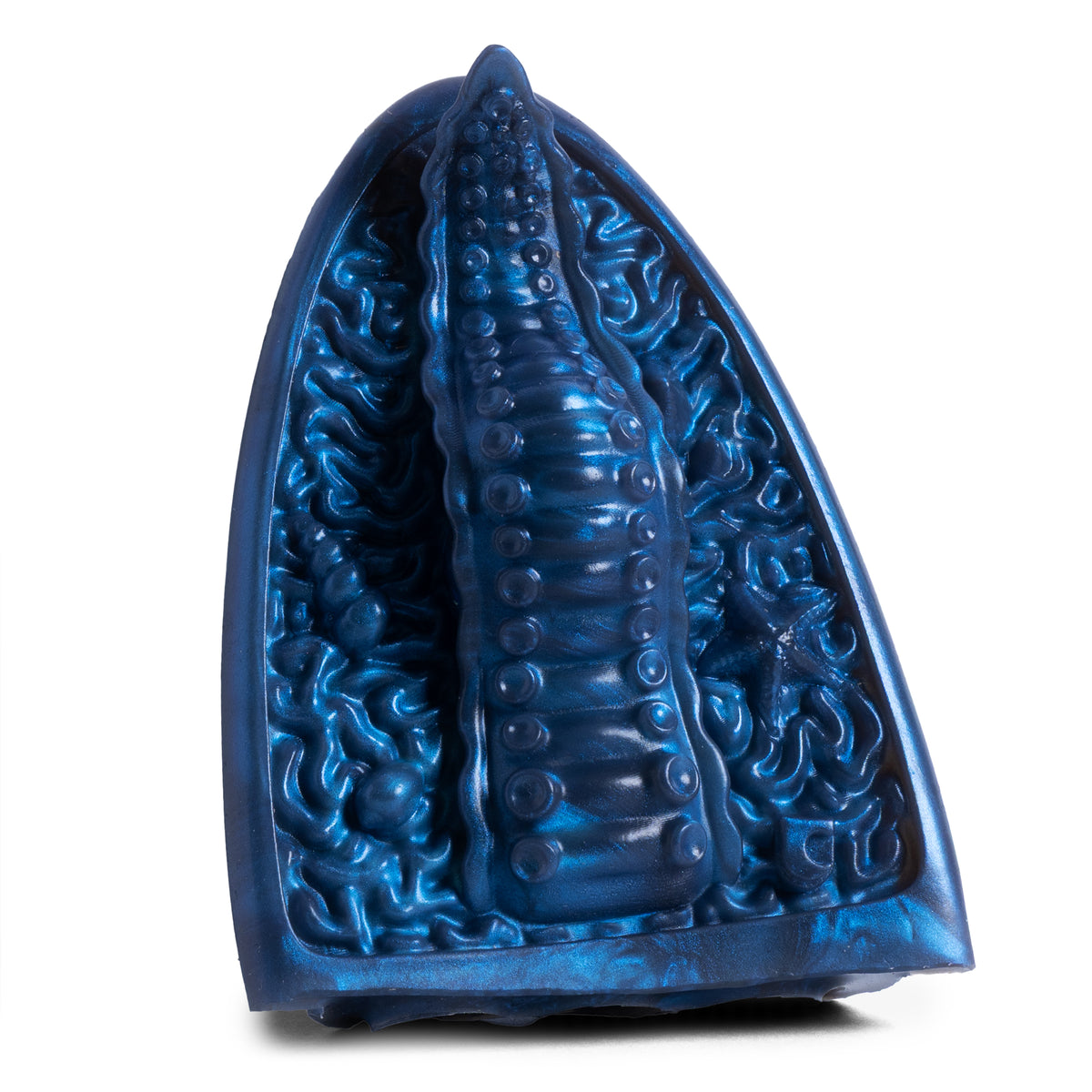 The Handheld Tentacle Grinder II - Super Soft Firmness - Ready Made - Almost Perfect, side angle view, platinum-cure silicone grinder