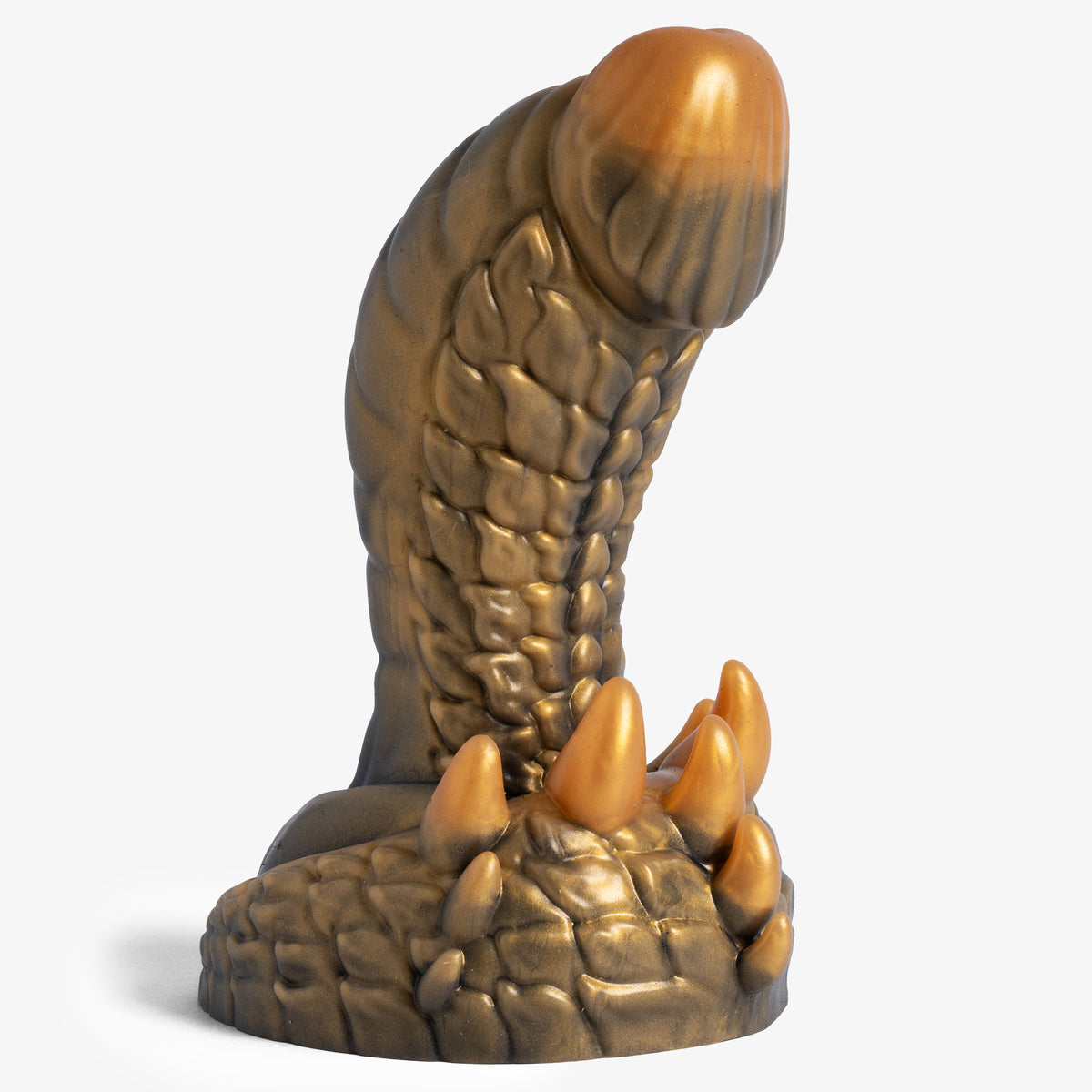 The Dragon II Dildo - Small Size - Super Soft Firmness - Ready Made, angled view, platinum-cure silicone dildo