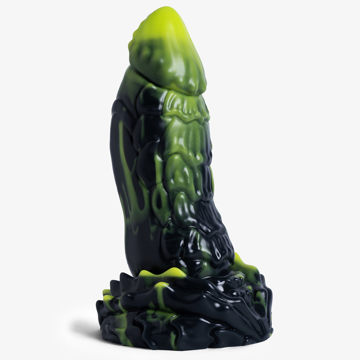 The Dragon: Scale Dildo - Medium Size - Super Soft Firmness - Ready Made, front view, platinum-cure silicone dildo