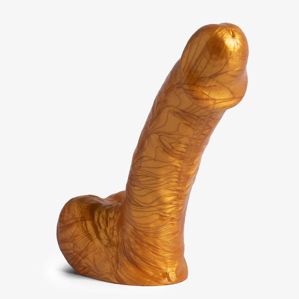 Realistic Dildo II - X Small Size - Super Soft Firmness - Ready Made, angled view, platinum-cure silicone dildo